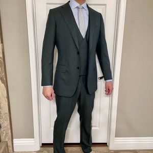 SUITSUPPLY 3-PIECE LAZIO SOHO FERRARA 42L VBC Rustic Tropical Forest Green Suit